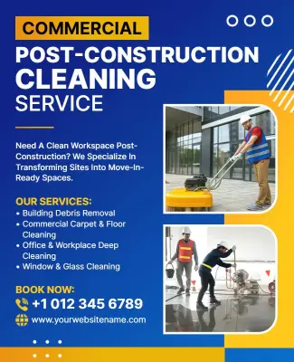 Commercial Post-Construction Cleaning Service Flyer Template