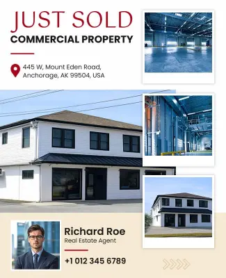 Commercial Property Just Sold Announcement Flyer Template