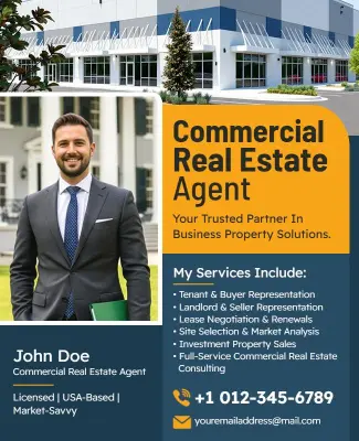 Commercial Real Estate Agent Promotion Flyer Template