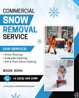 Commercial Snow Removal Services Promotion Flyer Template