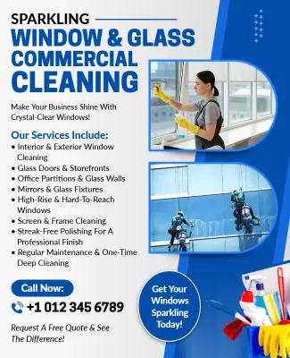 Commercial Window and Glass Cleaning Services Flyer Template