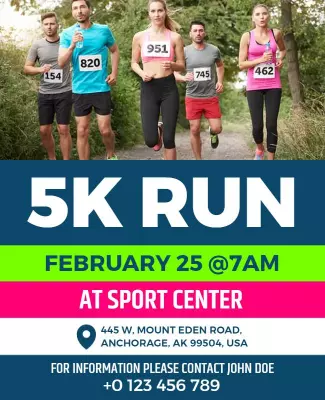 Community 5k Run Event Flyer Template