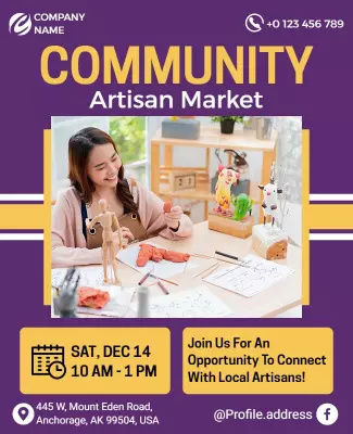 Community Artisan Market Event Flyer Template