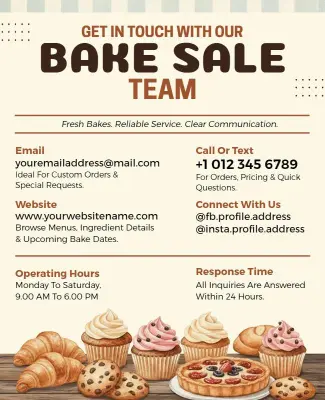 Community Bake Sale Team Promotion Flyer Template