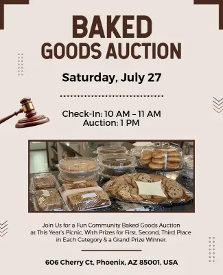 Community Baked Goods Auction Flyer Template