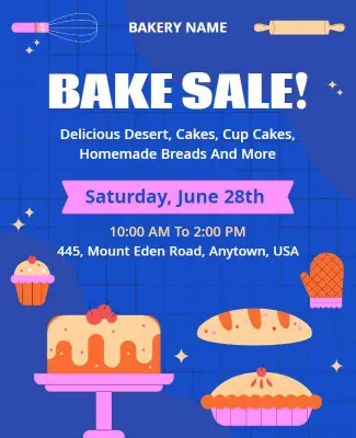 Community Bakery Bake Sale Event Flyer Template