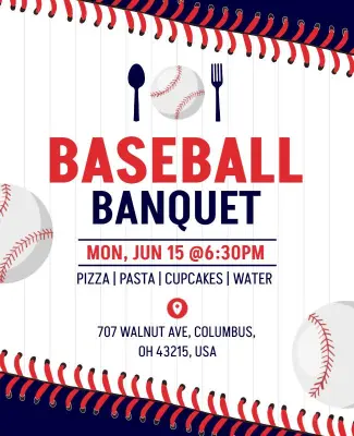 Community Baseball Banquet Celebration Flyer Template