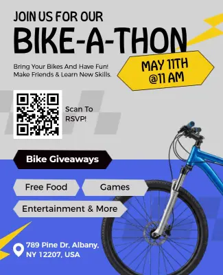 Community Bike-a-Thon Event Flyer Template