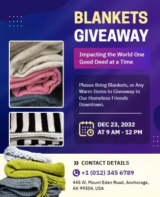 Community Blanket Donation Event Flyer Template