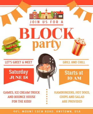 Community Block Party Celebration Flyer Template