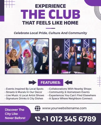 Community Celebration Club Experience Flyer Template