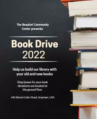 Community Center Book Donation Drive Flyer Template