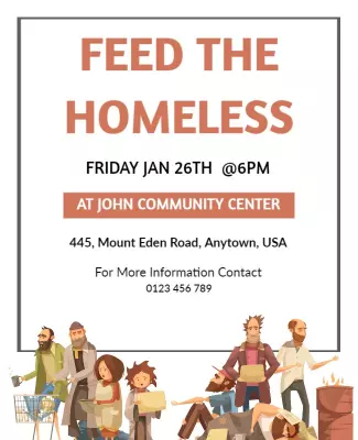 Community Center Feed the Homeless Event Flyer Template