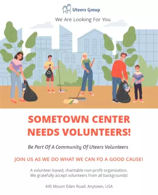 Community-Centric Volunteer Call to Action Poster Template