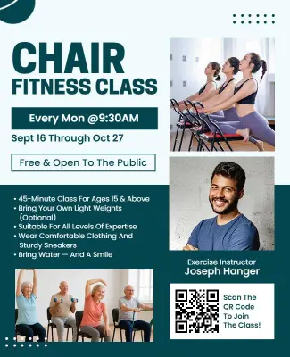 Community Chair Fitness Class Event Flyer Template