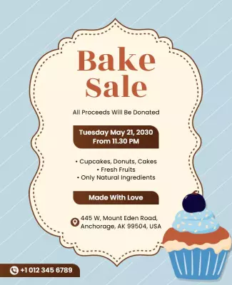 Community Charity Bake Sale Flyer Template