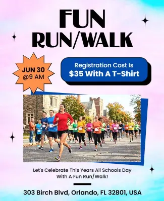 Community Charity Fun Run Walk Poster Template