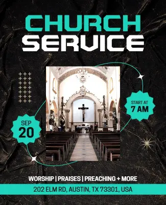 Community Church Service Announcement Flyer Template