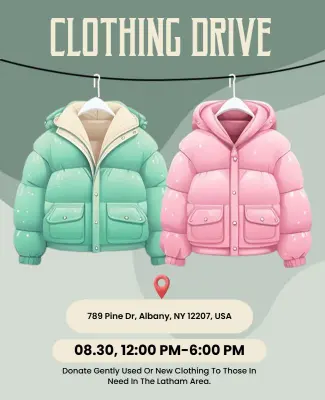 Community Clothing Drive Event Flyer Template