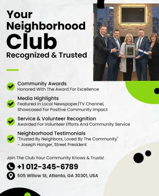 Community Club Awards Recognition Flyer Template