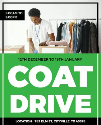 Community Coat Drive Charity Event Flyer Template