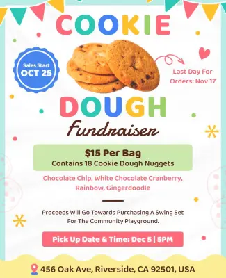 Community Cookie Dough Fundraiser Flyer Template