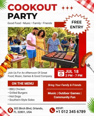 Community Cookout Celebration Flyer Template