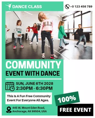 Community Dance Class Event Flyer Template