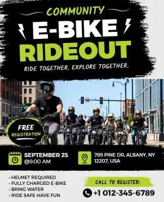 Community E-Bike Rideout Event Flyer Template