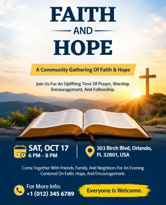 Community Faith and Hope Gathering Flyer Template