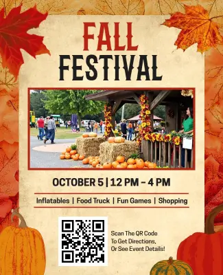 Community Fall Festival Celebration Flyer Template