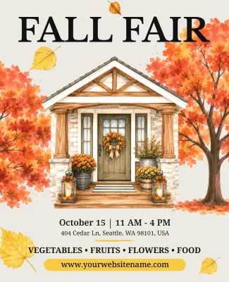 Community Fall Festival Invitation Poster Template