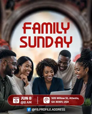 Community Family Sunday Gathering Flyer Template
