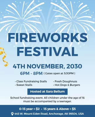 Community Fireworks Festival Event Flyer Template