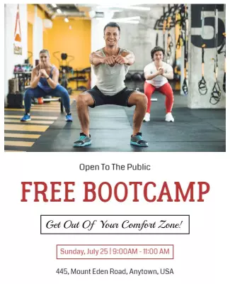 Community Event Fitness Bootcamp Flyer Template