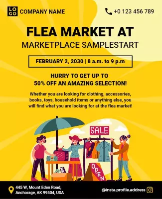 Community Flea Market Sale Event Flyer Template