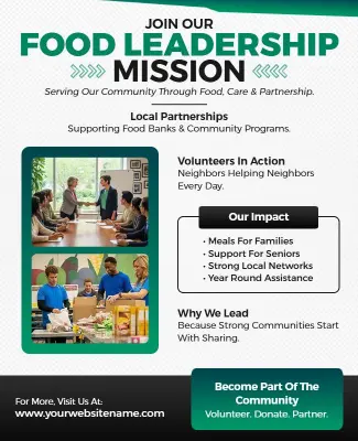 Community Food Bank Leadership Mission Flyer Template