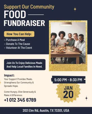 Community Food Fundraiser Event Flyer Template