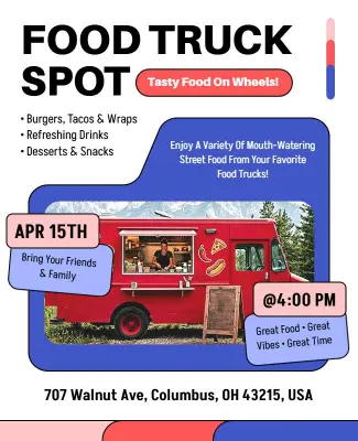 Community Food Truck Spot Poster Template