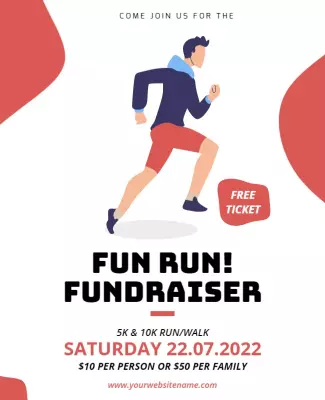 Community Fundraiser Fun Run Flyer Template