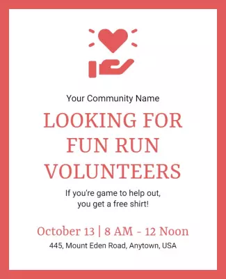 Community Volunteer Recruitment Fun Run Flyer Template