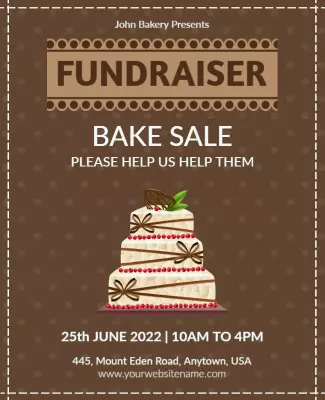 Community Fundraiser Bake Sale Flyer Template