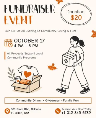 Community Fundraiser Charity Event Flyer Template
