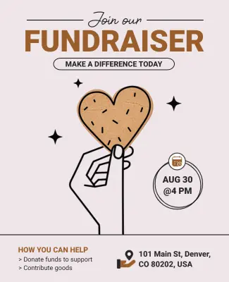 Community Fundraiser Event Invitation Flyer Template