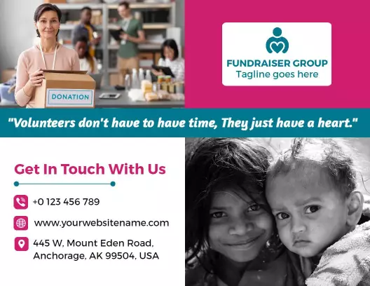 Community Fundraising Event Support and Donation Brochure Template