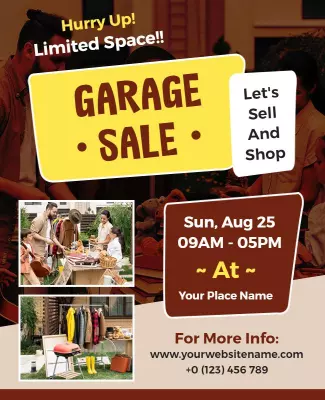 Fun Yellow Themed Garage Sale Flyer Template