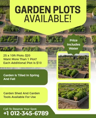 Community Garden Plot Rental Flyer Template