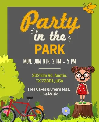 Community Gathering Party in the Park Flyer Template