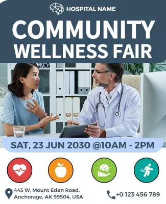 Community Health and Wellness Fair Flyer Template