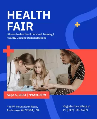Community Health Fair and Wellness Flyer Template